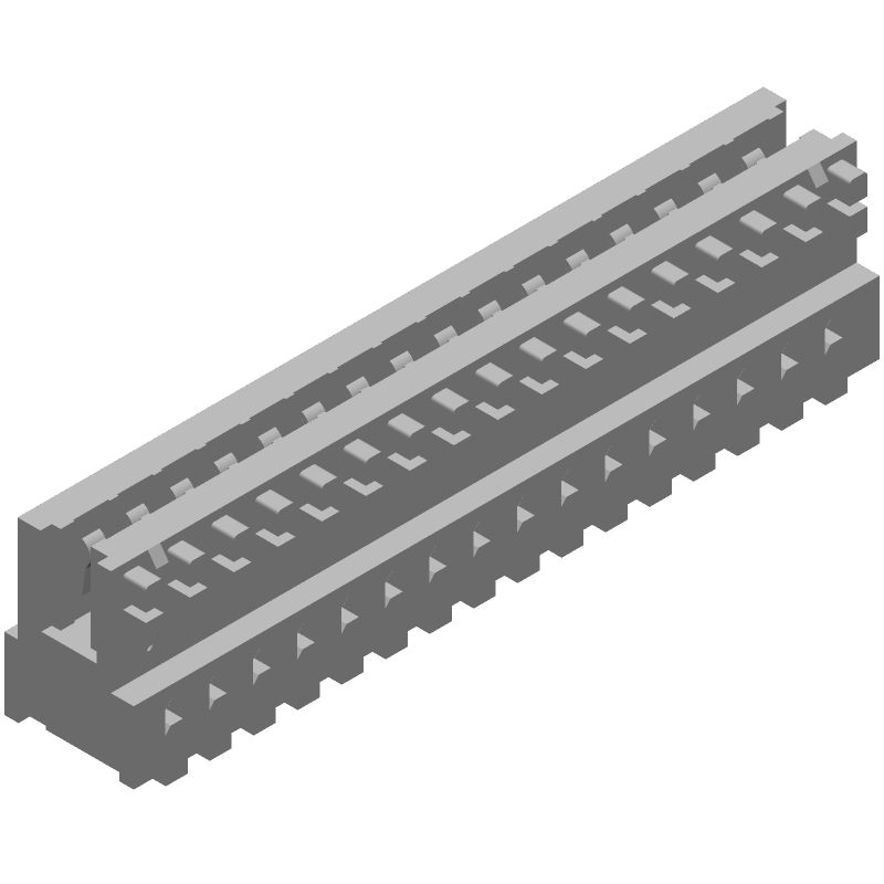 16 Pos 2.5mm Pitch Card Edge Connector, Female Socket, Right Angle