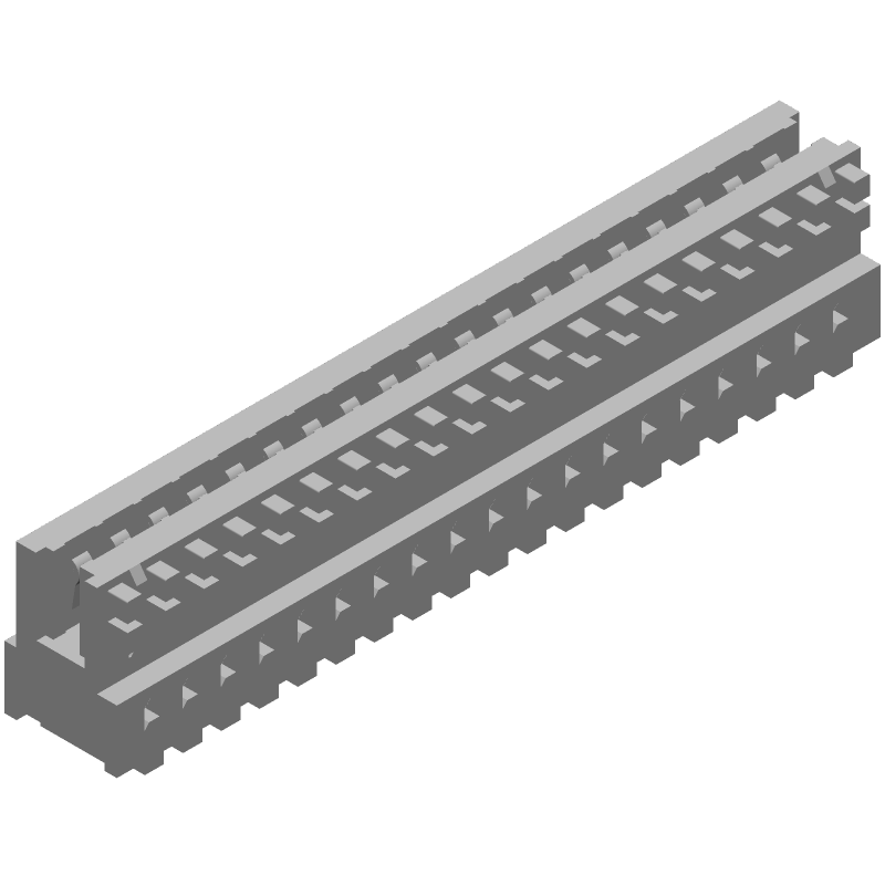 19 Pos Card Edge Connector, 2.5mm Pitch, IDC, RA, Female, 2A