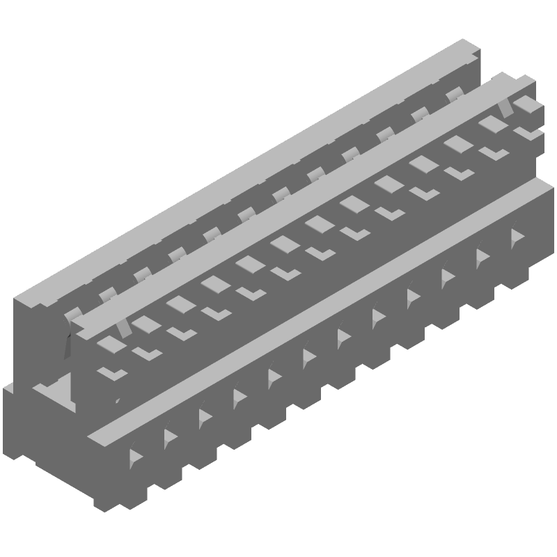 12 Pos Card Edge Connector, 2.5mm Pitch, IDC, RA, Female Socket