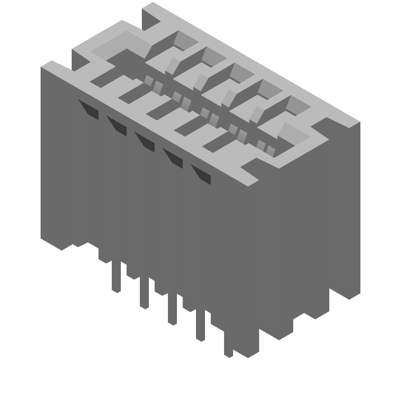 5 Pos Card Edge Connector, 2.54mm Pitch, Thru-Hole, Gold/Tin Plating