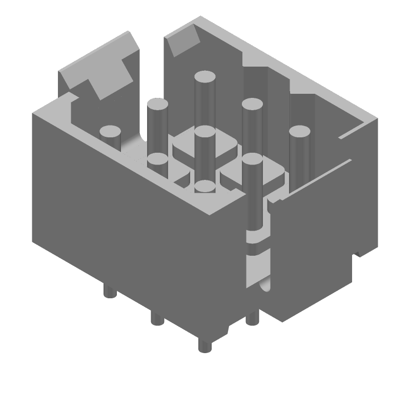 Rectangular Connector, 9 Pos, 7.5A, 600V, Male Pin, Solder, Thru-Hole