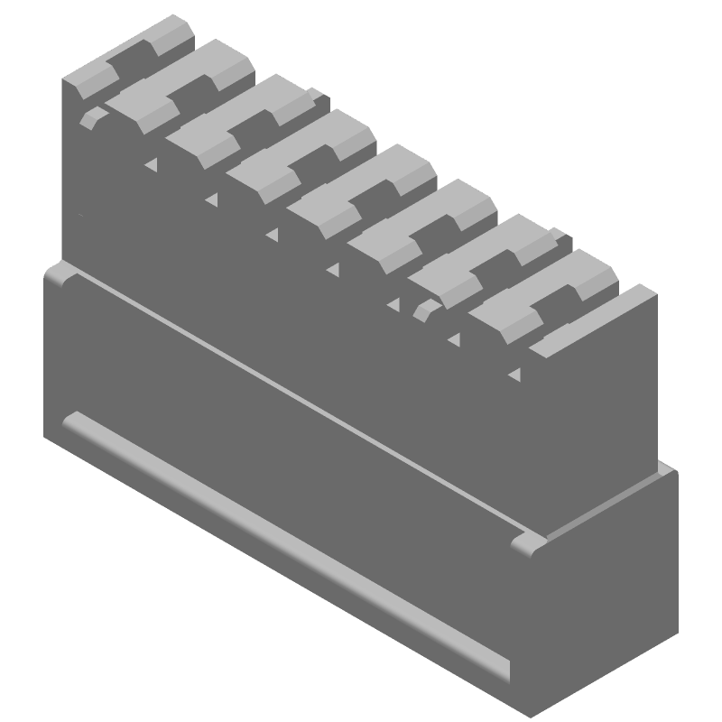 8 Pos 5mm Crimp Receptacle Housing, Straight, Blue