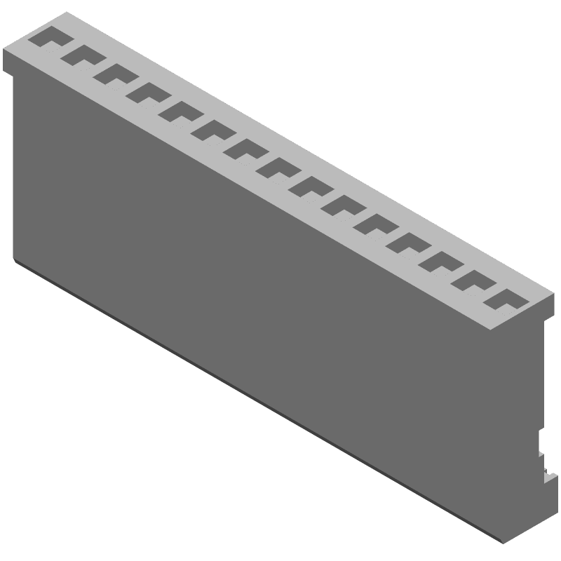 15 Pos 2.54mm IDC Wire Housing, Female Socket, 3A, Blue
