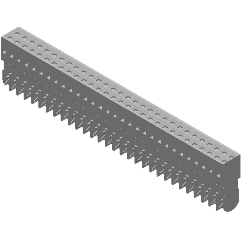 60 Pos 2 Row 2.54mm Pitch Female Header, 3A, IDC, UL94 V-0