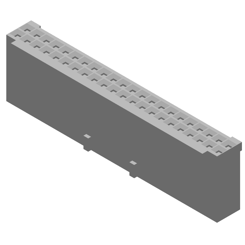 44 Pos 2.54mm Crimp Female Socket Housing, 3A, 250V, Black