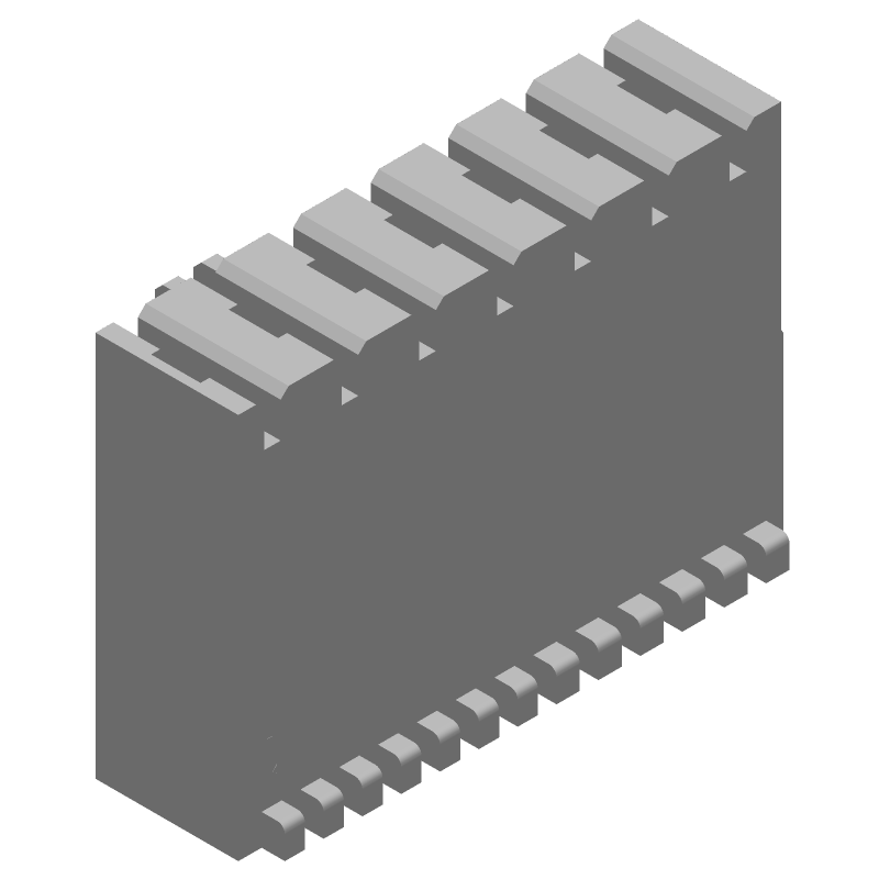 7 Pos 5mm Crimp Receptacle Housing, Straight, Blue