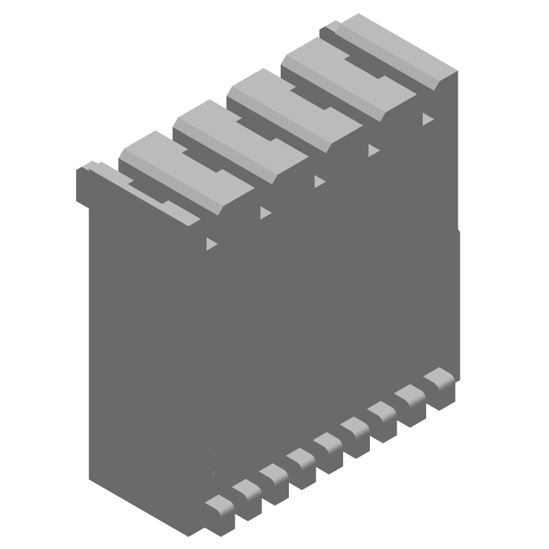 5 Pos 5mm Crimp Receptacle Housing, Straight, Blue
