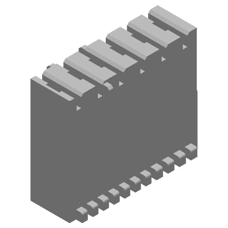 6 Pos 5mm Crimp Receptacle Housing, Straight, Blue
