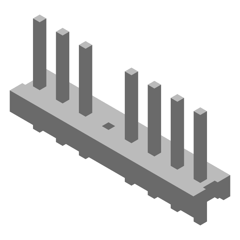 8 Pos MTA-156 Header, 7A, 600V, Tin, Through Hole