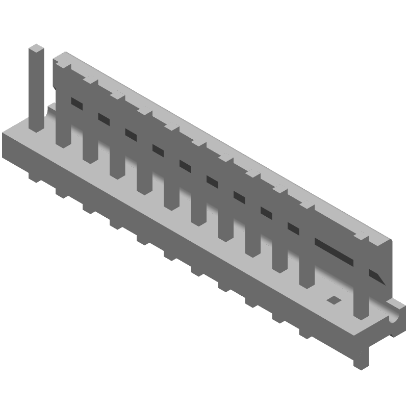 13P MTA-156 Header, 7A, 600V, Tin Plated, Through Hole