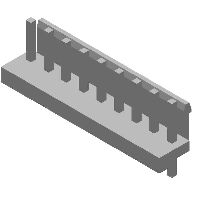 9 Pos 3.96mm Header Receptacle, Vertical, Solder, 7.5A, Tin