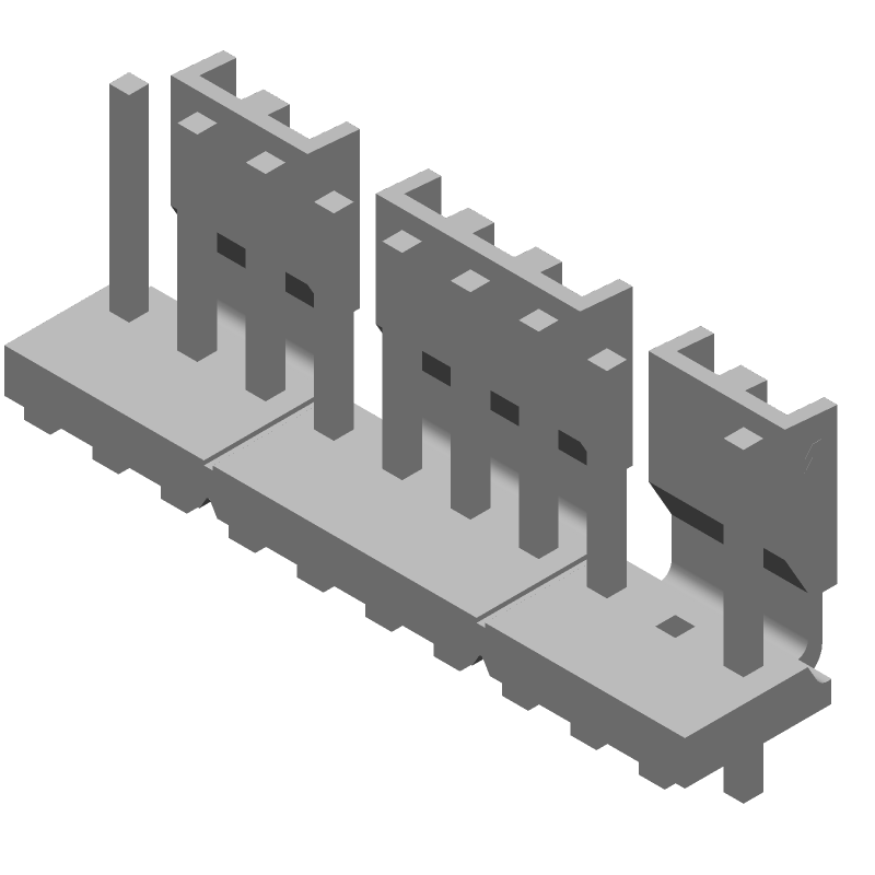10 Pos Wire-to-Board Power Connector, 7A, 600V, Tin, Through Hole