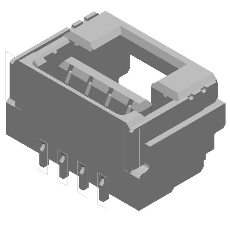 Board Connector, 4 Contact(s), 1 Row(s), Female, Right Angle, 0.049 inch Pitch, Surface Mount Terminal, Locking, Natural Insulator, Receptacle, ROHS COMPLIANT