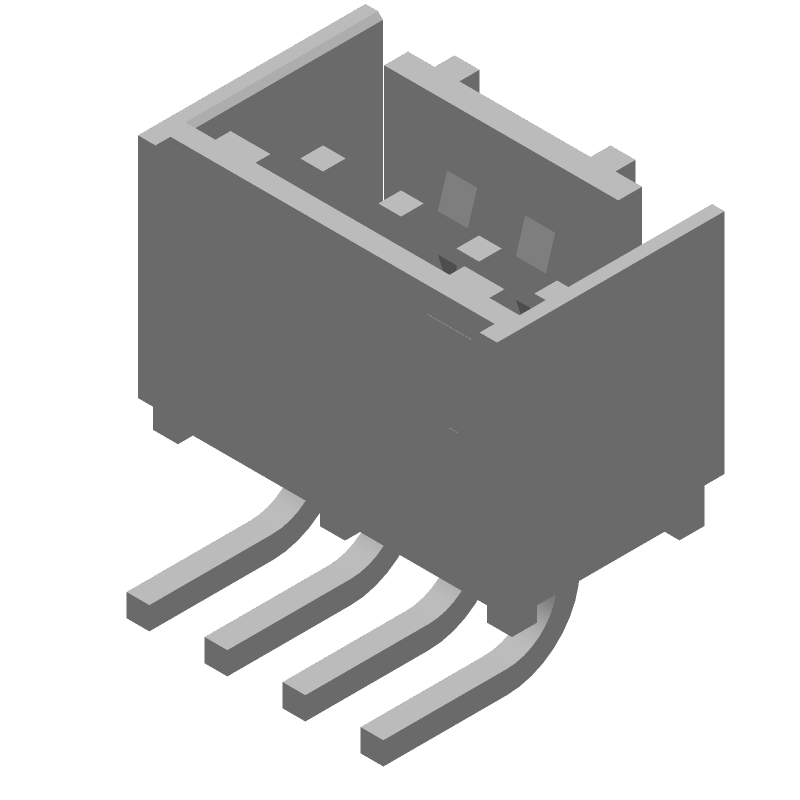 4 Pos Power Connector, Wire-to-Board, 7A, 600V, Tin, Through Hole, Right Angle