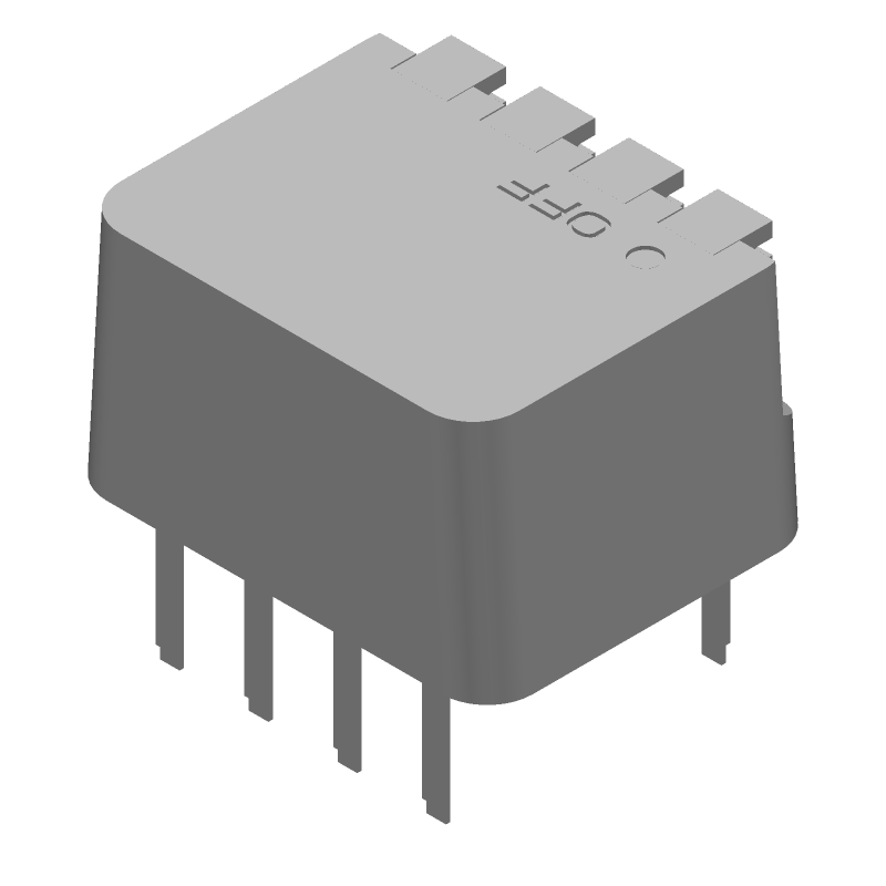 4P SPST Rotary DIP Switch, Gold Plated, 1.5A, Through Hole