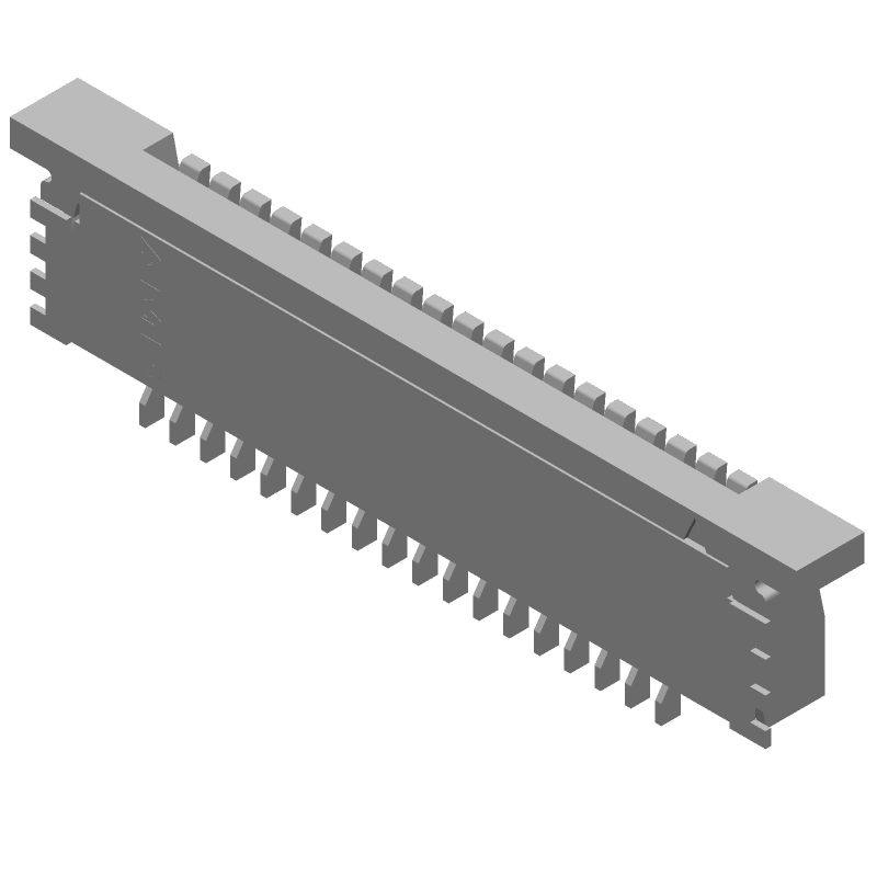 18 Pos FPC Connector, 1mm Pitch, 1A, 200V, RA SMD