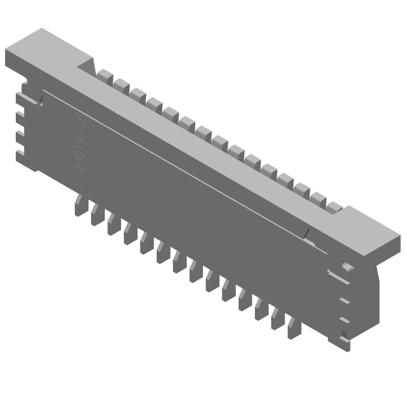 FPC Connector, 14 Pos, 1mm, ZIF, RA, SMD, 200V, 1A