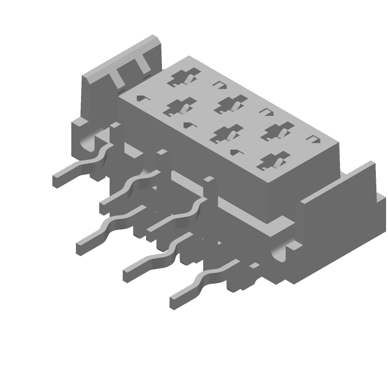 6 Pos 1.27mm RA Socket Header, Thru-Hole, Red