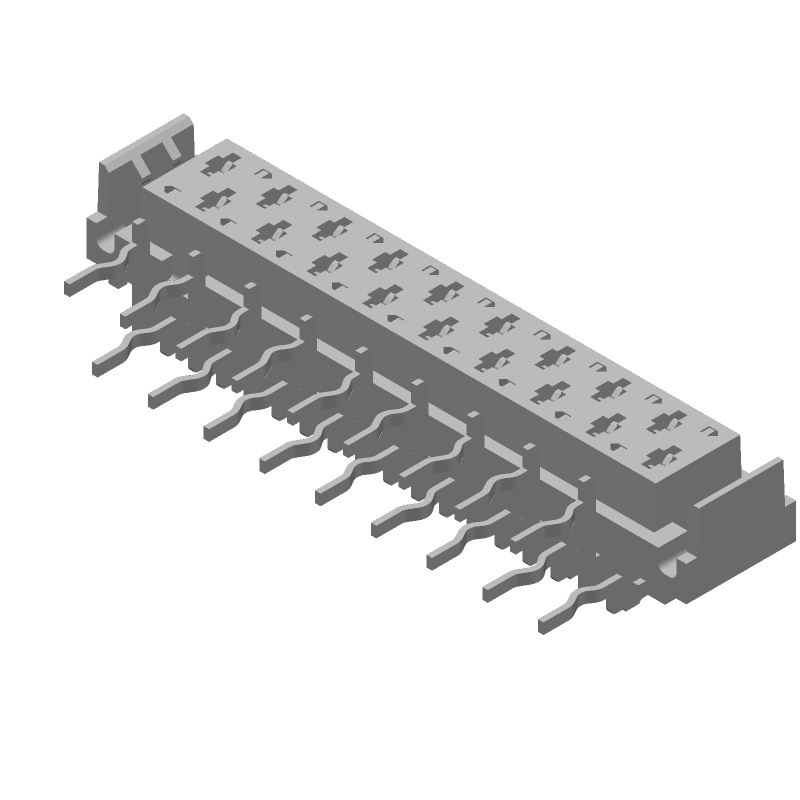 18 Pos 1.27mm Tin Female Header, Straight, 1.5A, 230V, TH