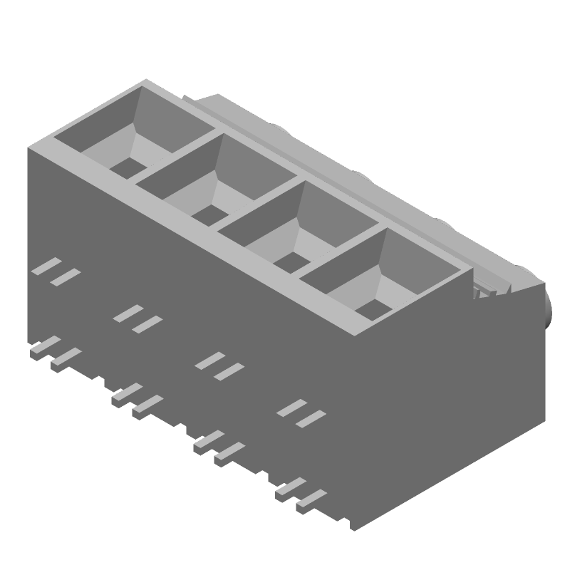 4 Pos Terminal Block, 15mm Pitch, 125A, 600V, Solder, Thru-Hole, Green
