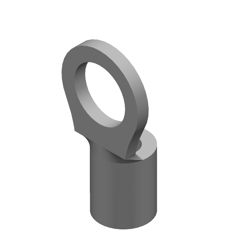 Copper Ring Terminal, 16-22AWG, Unplated, M3.5 Stud