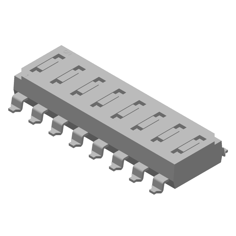 8 Pos Slide DIP Switch, SMT, Gold, 100mA, 24VDC
