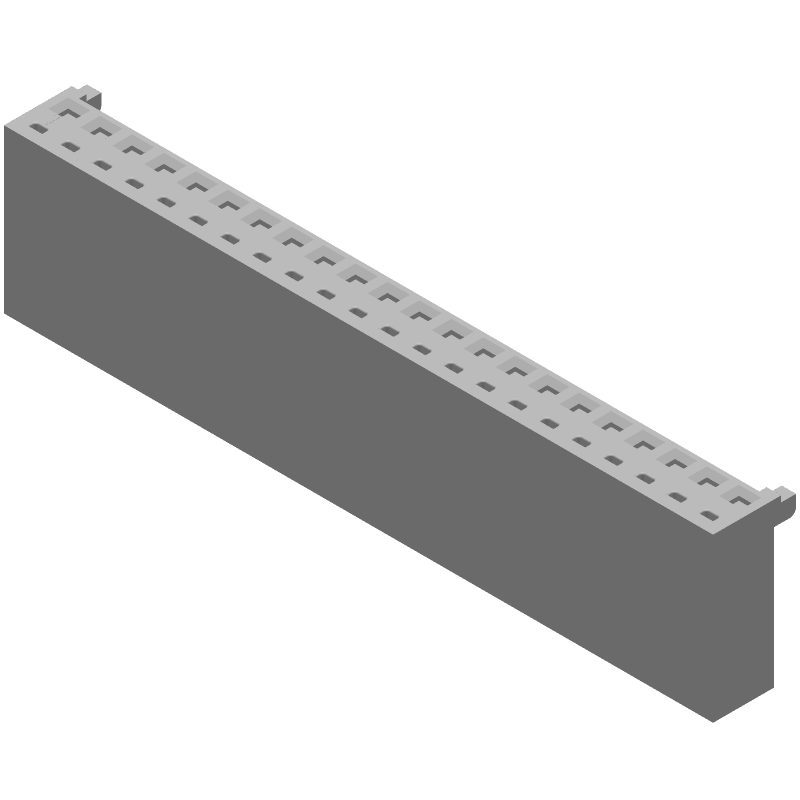 22 Pos 2.54mm Wire Housing, Female Crimp, 7A, 250V