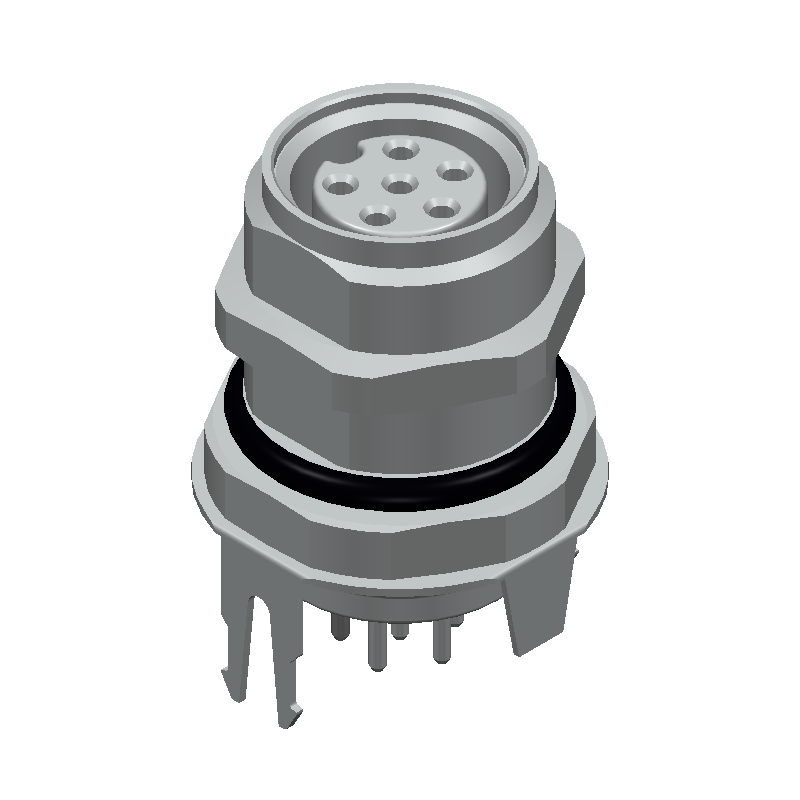 6-Pos Gold Panel Mount Sensor Connector, 1.5A, IP67