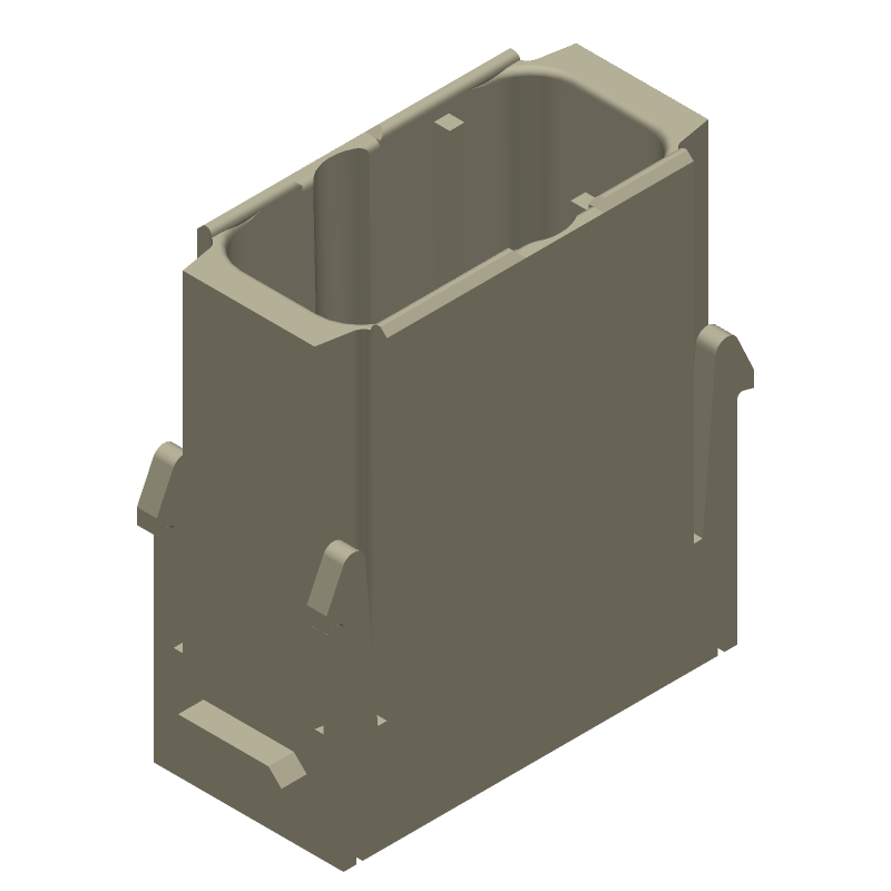 8-Pin Rectangular Connector, 16A, 400V, Crimp, Male