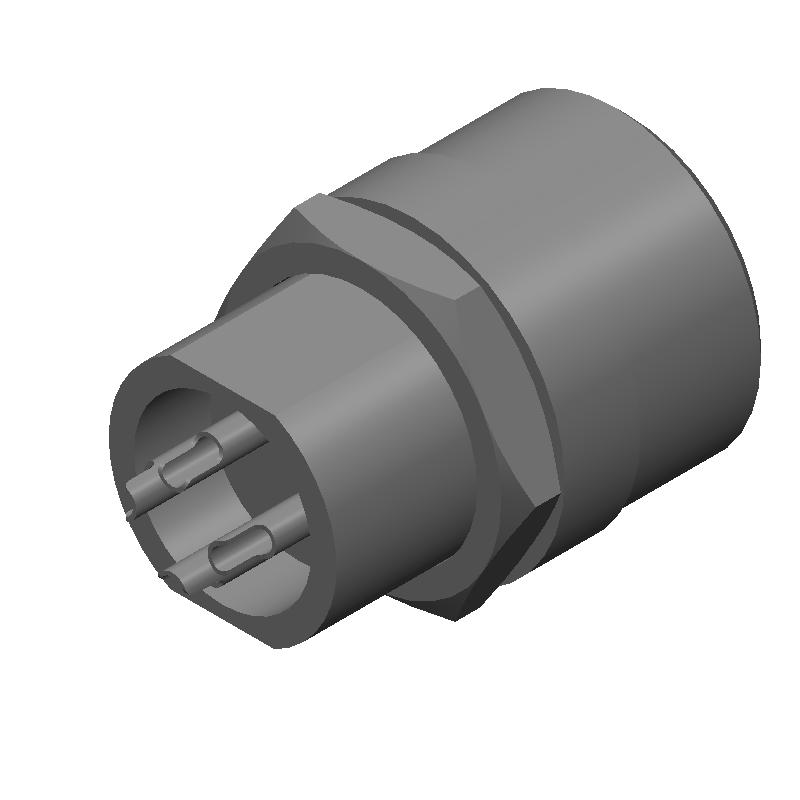 Conn Circular F 4 POS Solder Cup ST Jam Nut 4 Terminal 1 Port