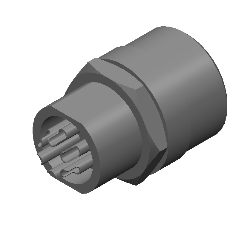 Conn Circular F 6 POS Solder Cup ST Jam Nut 6 Terminal 1 Port