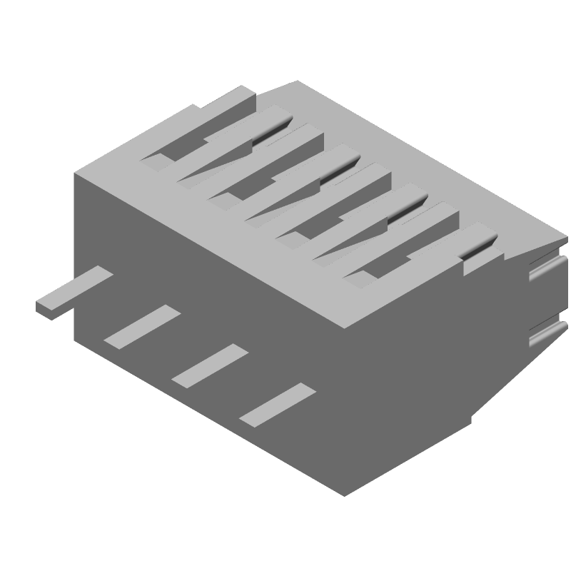 4 Pos 12A 300V PCB Terminal Block, Green, Brass/Tin, Through Hole