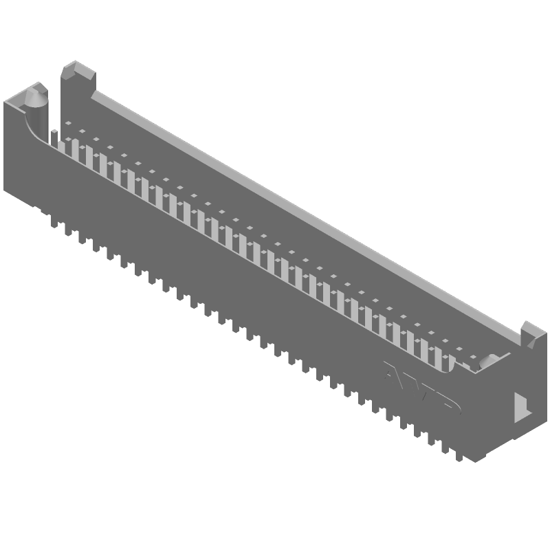 60 Pos 2.54mm Shrouded Header HDR, Male, 3A, 250V, Straight, TH