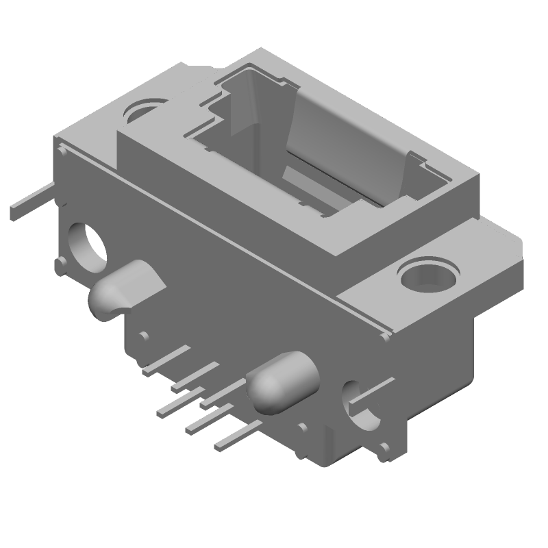 RJ11 Receptacle, 6 Pos, 1.5A, Gold, Shielded, RA, Thru-Hole