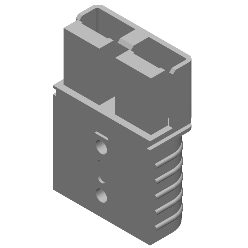 120A 600V Male Power Connector, 2 Pos, Crimp, UL, Grey