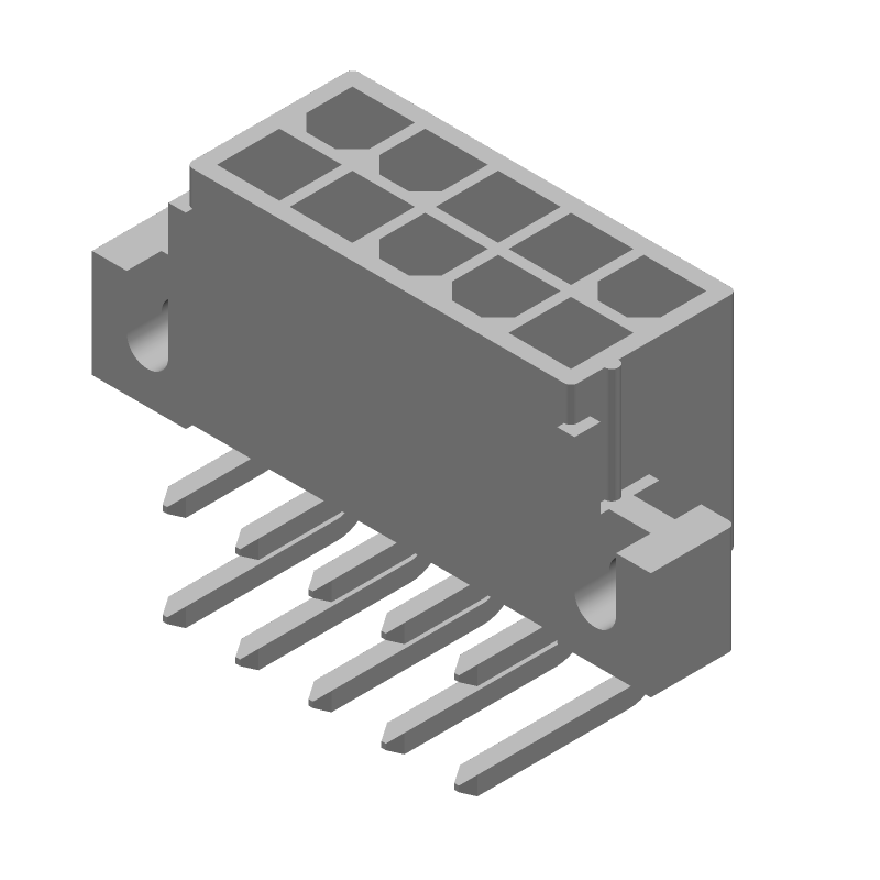 10 Pos 4.2mm Pitch Rectangular Power Connector, Male, 13A, 600V, Gold