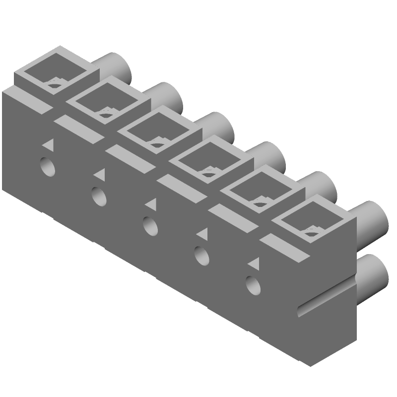 12 Pos Screw Terminal Block, 65A, 600V, Brass/Tin, Nylon