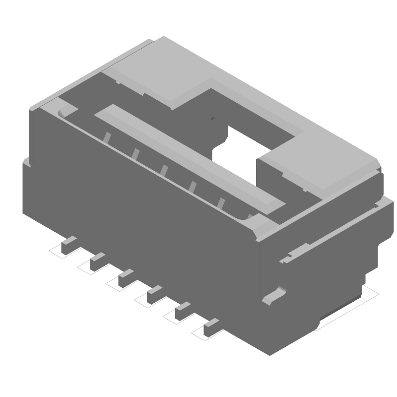 Board Connector, 6 Contact(s), 1 Row(s), Female, Straight, Surface Mount Terminal, Receptacle, ROHS COMPLIANT