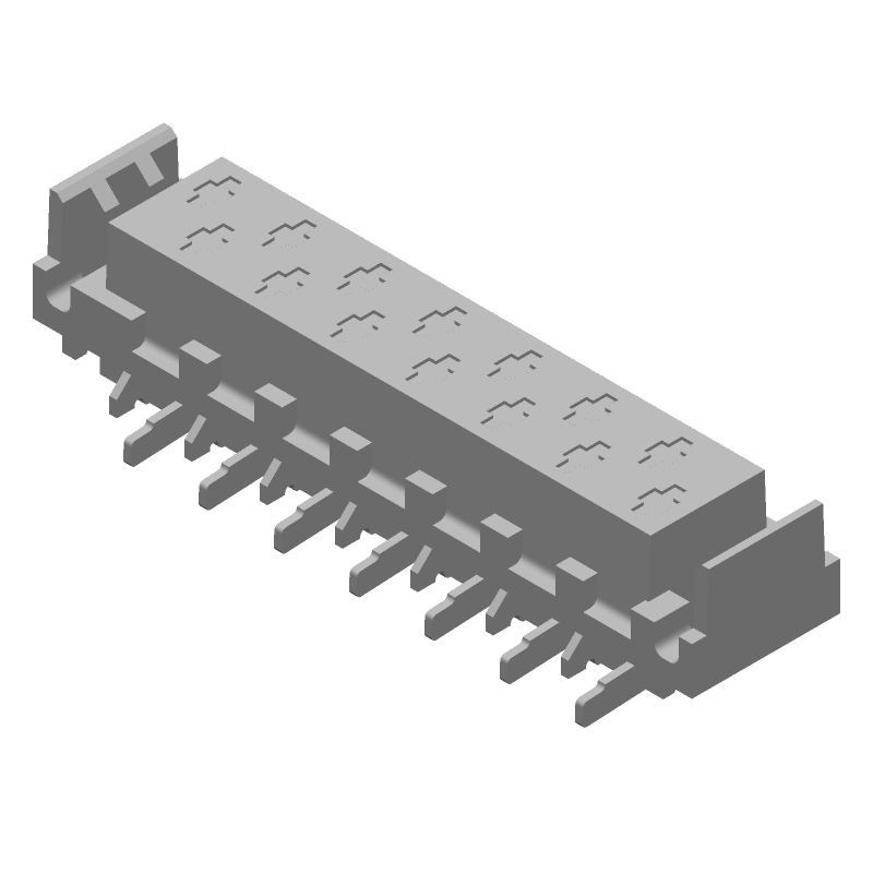 14 Pos 1.27mm Header, Straight, SMD, 1.5A, 100V, Red