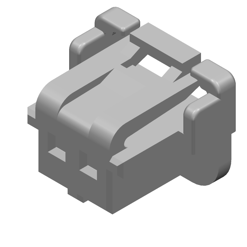 2 Pos Female Crimp Receptacle Housing, 2.0mm Pitch