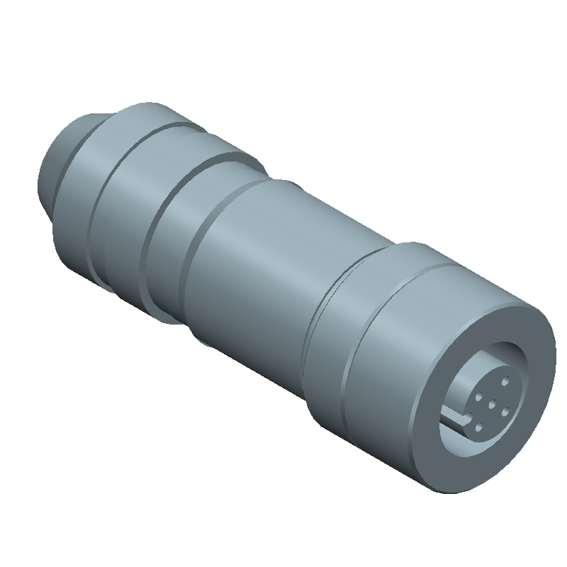 4-Pos Female Circular Connector, 4A, IP67, Screw Terminal