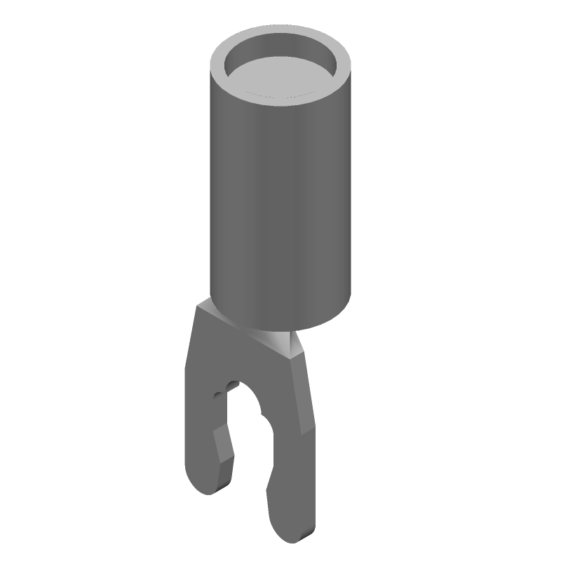 PIDG Spring Spade Terminal, 14-16AWG, Blue Nylon, Tin Plated Bronze