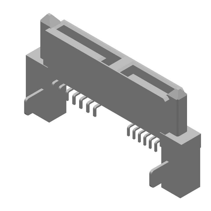 13 Pos SATA RCP 1.5A Gold/Tin Solder RA SMD 2 Port