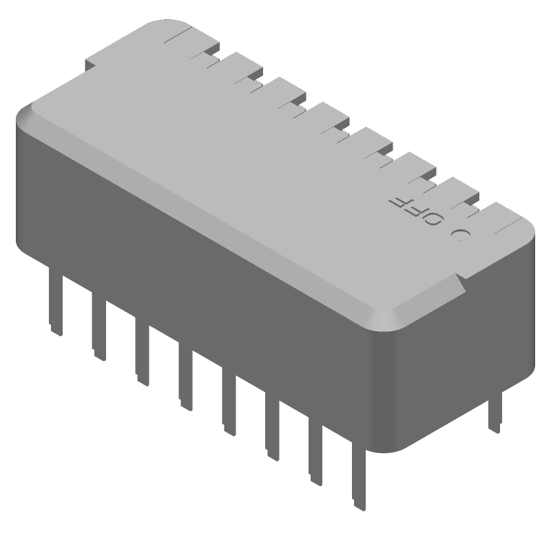8-Pos SPST Rotary DIP Switch, 0.1A 24VDC, PC Pins, Thru-Hole