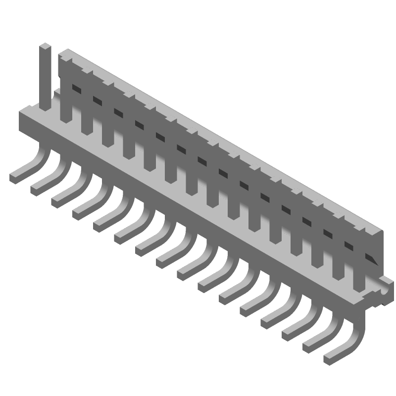 16 Pos Wire-to-Board Header, 7A, 600V, 3.96mm Pitch, Solder, Thru-Hole