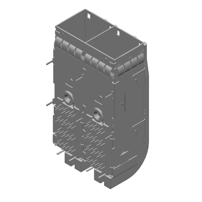 Right Angle 2-Port 72-Pos Female Rec Assy