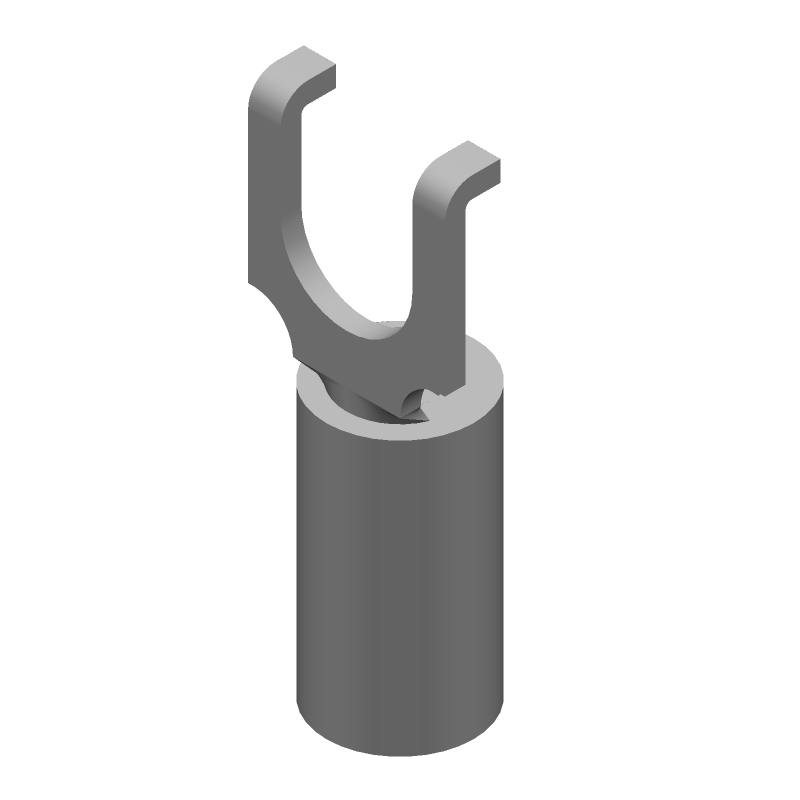 PIDG Spade Terminal, 14-16AWG, Copper/Tin, Blue, Insulated, Crimp