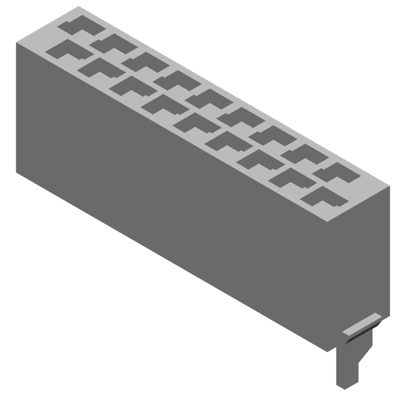 18 Pos 1.27mm Crimp Wire Housing, Red, Straight, 1.5A