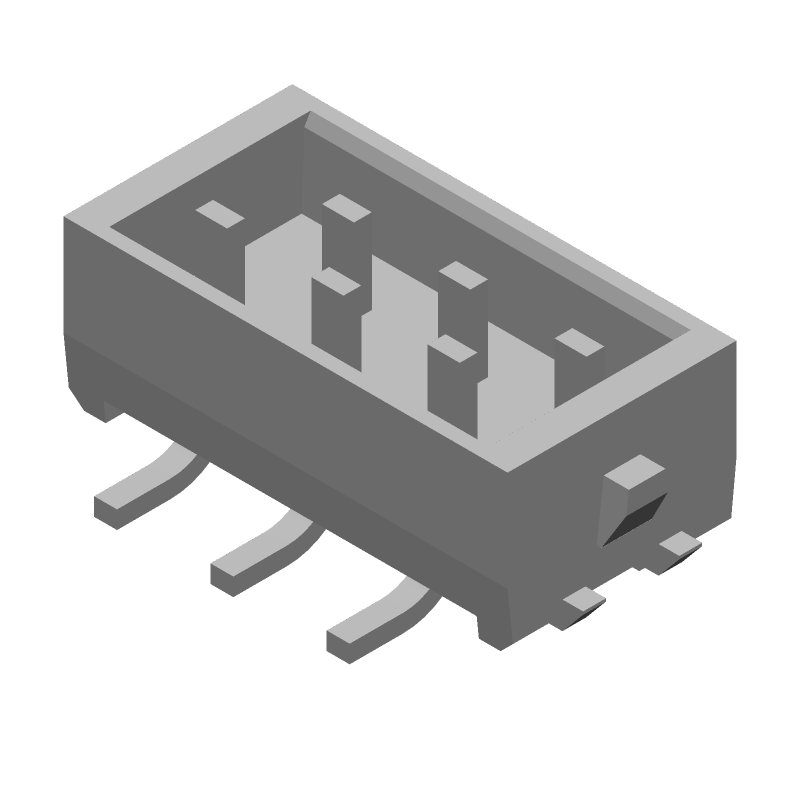 6 Pos Shrouded Header 1.27mm Pitch Vertical SMD