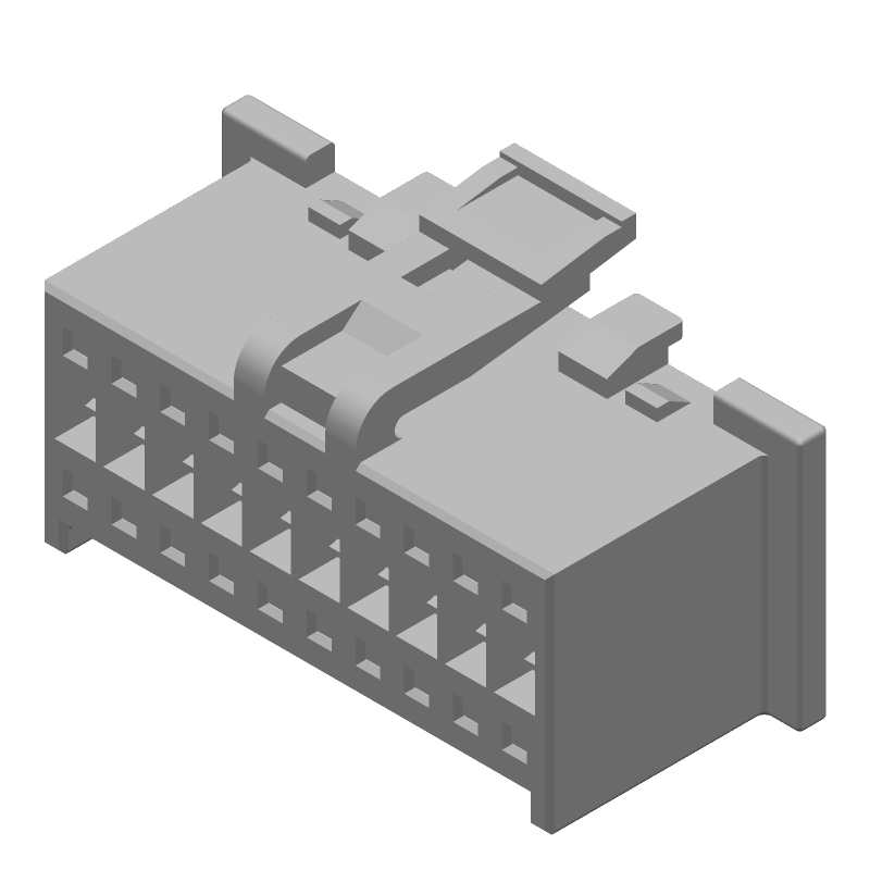 Board Connector, 20 Contact(s), 2 Row(s), Female, 0.079 inch Pitch, Crimp Terminal, Locking, Natural Insulator, Receptacle,